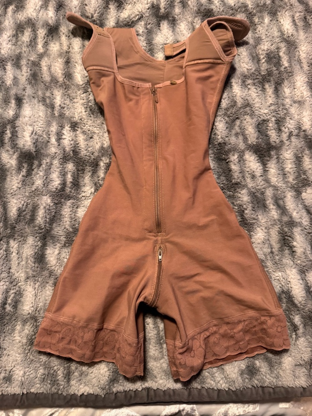 Faja Colombiana Women's Shaping Bodysuit with Front Zipper in Brown